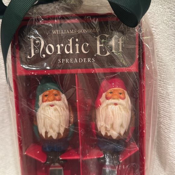 Set of 2 Williams Sonoma Nordic Elf Spreaders Christmas Decor NEW Svein Solem - Picture 2 of 4